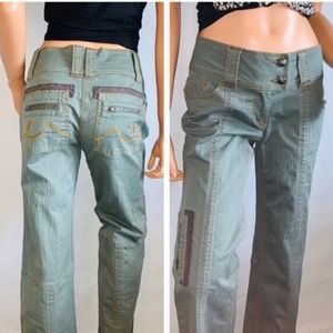 Cabi Green Flare Cargo Pants Style# 675